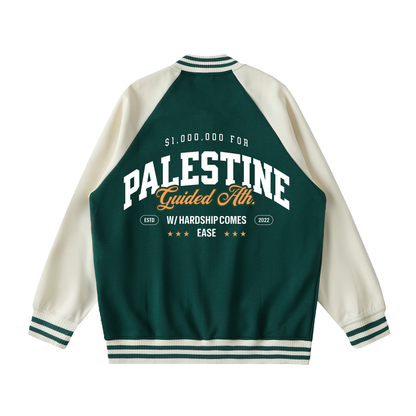 $1,000,000 For Palestine LIMITED Two Tone Raglan Sleeve Varsity Jacket