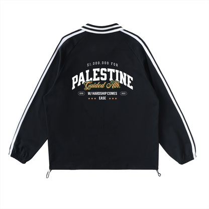 $1,000,000 For Palestine LIMITED Contrast Striped Lapel Collar Sweatshirt